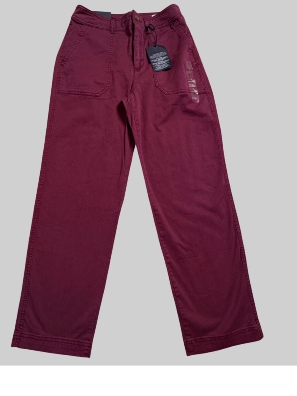 GAP Girlfriend Khaki Pants Stretch High Rise Women's Size 6 Burgundy Cropped NWT